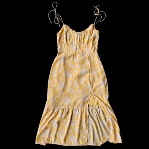 Yellow Floral Abercrombie Midi Dress
